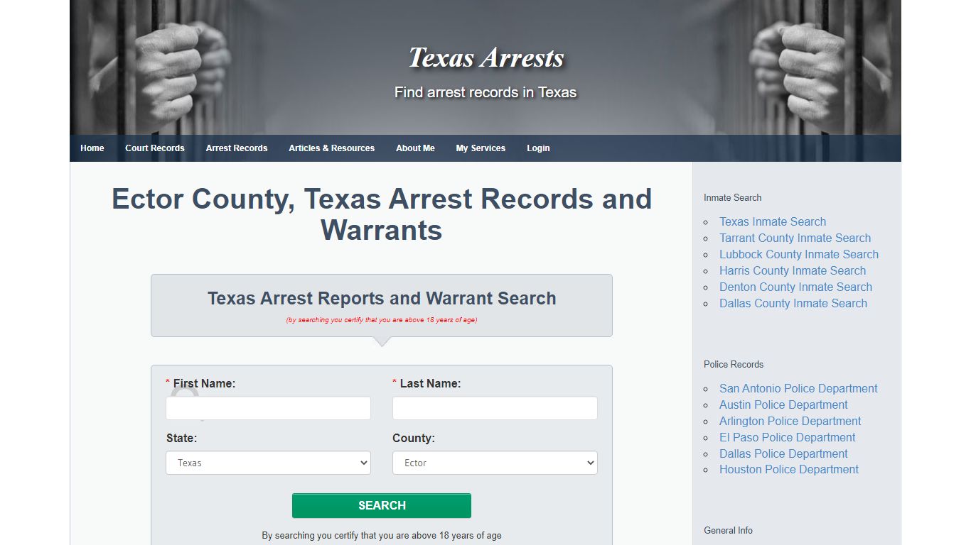 Ector County, Texas Arrest Records and Warrants
